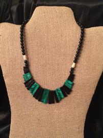 Black Bead and Jade Necklace //269